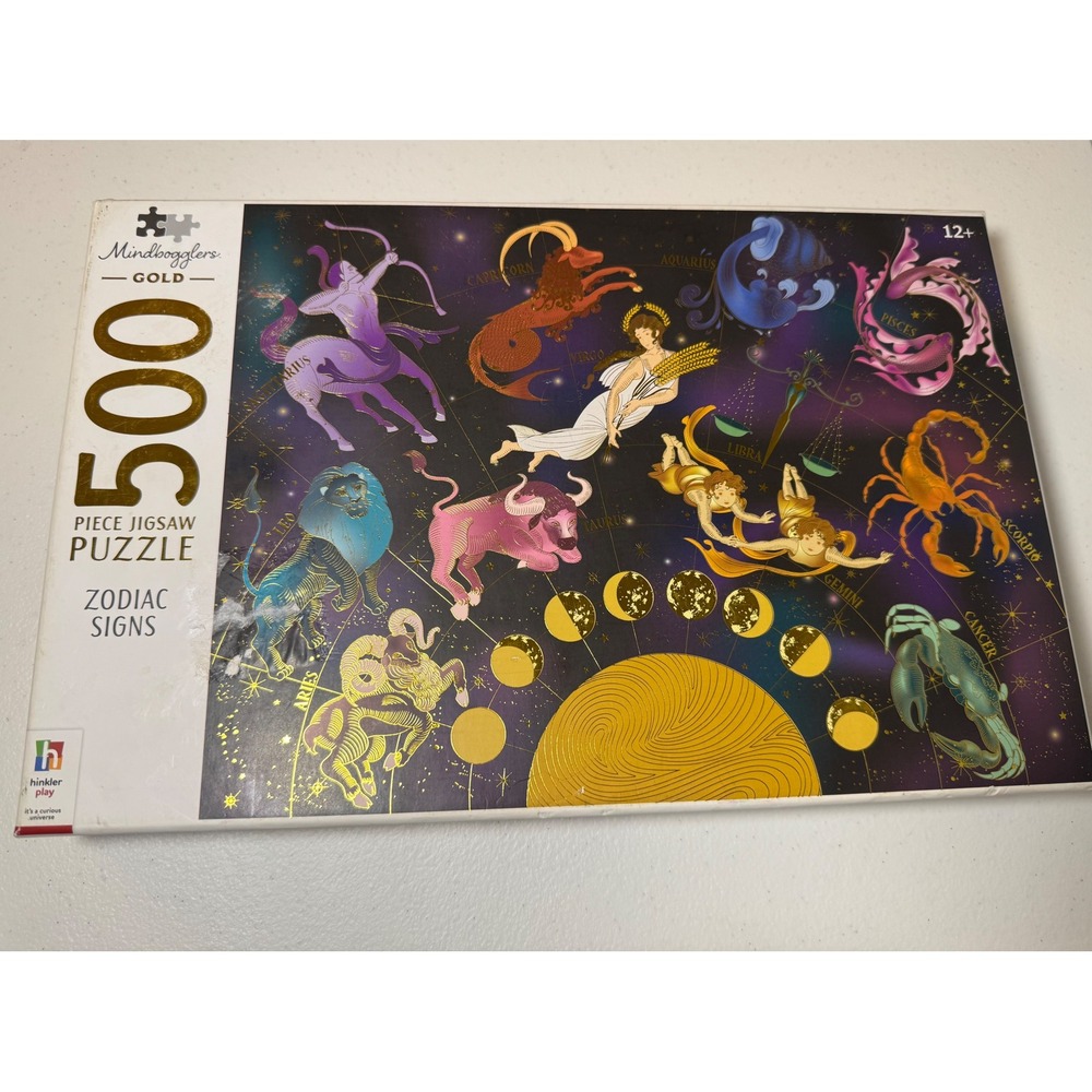 Mindbogglers Gold Zodiac Signs 500 Piece Jigsaw Puzzle Hinkler Astrology New